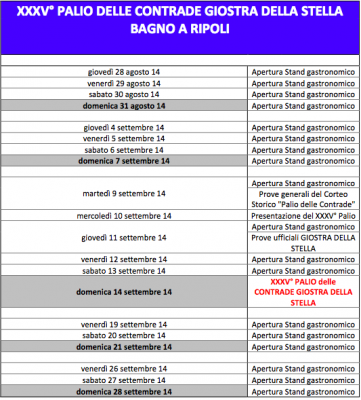 programma palio 2014